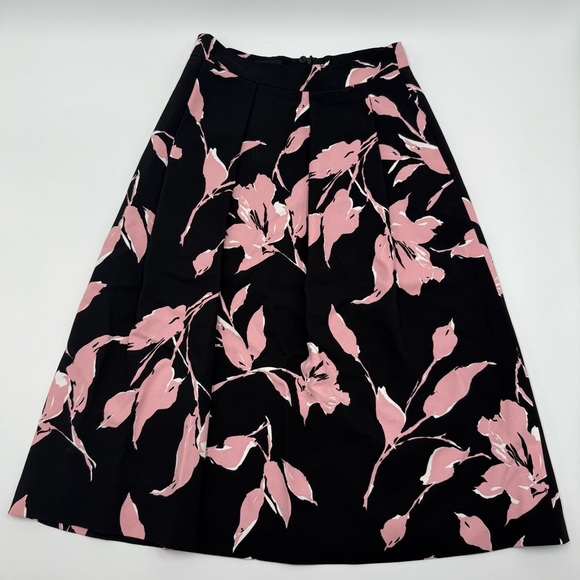 Escada Women’s Forever Romantic Floral Black Pink A Line Full Skirt 36 / 6 US - Picture 1 of 10